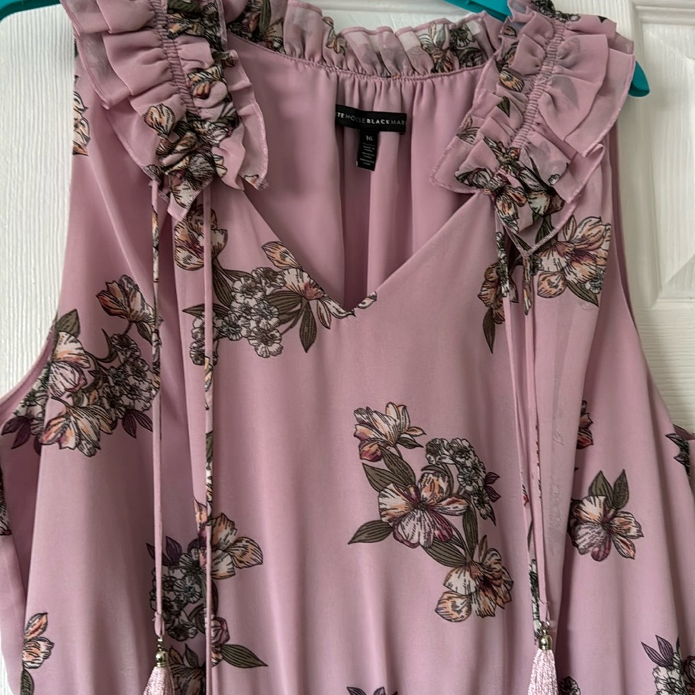 White House Black Market | Sleeveless Floral Print Mini Dress 18W *Tiny Flaw*